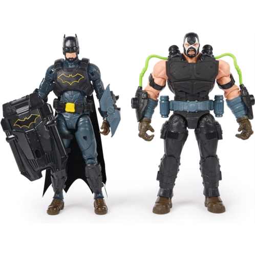 Spin Master DC Comics, Batman Adventures Battle Pack, Bane and Batman Action Figures Set, 14 Armor Accessories, 12-inch Super Hero Kids Toy for Boys & Girls