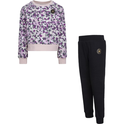 Converse Kids Crew Neck Sweatshirt and Joggers Two-Piece Set (Little Kids)