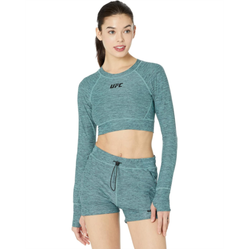 Womens UFC Long Sleeve Crew Neck Cropped Pullover