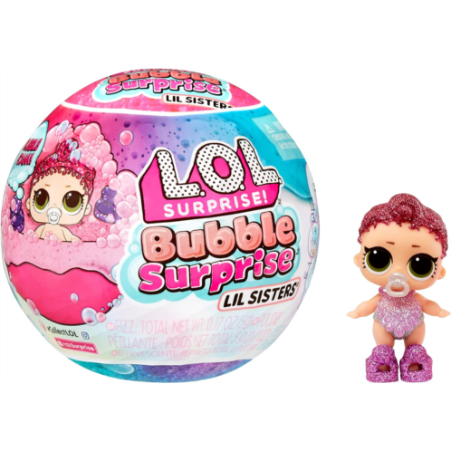 L.O.L. Surprise! LOL Surprise Bubble Surprise Lil Sisters - RANDOM RANGE - Collectible Doll, Baby Sister, Surprises, Accessories, Bubble Surprise Unboxing and Bubble Foam Reaction - Fun for kids 4+