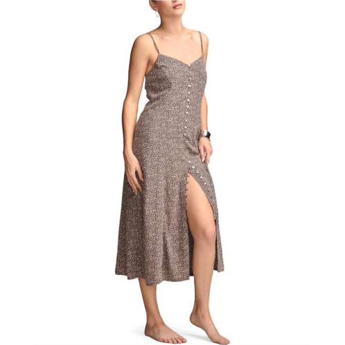 Womens Lucky Brand Button Front Midi Slip Dress