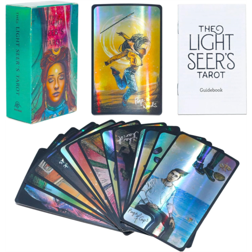 TWWDE AUG BeginnerTarot Deck,Holographic Tarot Cards,Tarot Cards Deck,78 Pcs Fortune Telling Game Card,Tarot Cards for Beginners with Guidebook(Love)