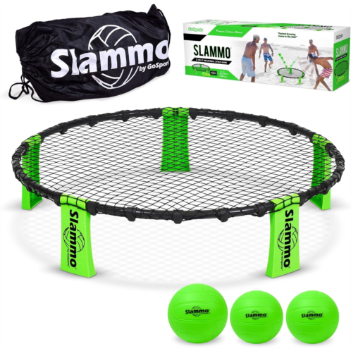 GoSports Slammo Game Set (Includes 3 Balls, Carrying Case and Rules) - Outdoor Lawn, Beach & Tailgating Roundnet Game for Kids, Teens & Adults