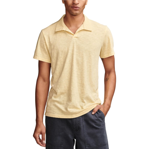 Mens Lucky Brand Burnout Slub Jersey Johny Collar Polo