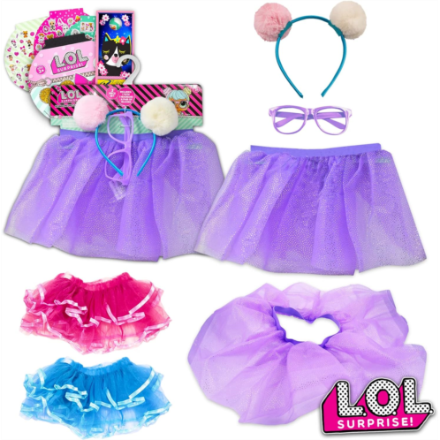 L.O.L. Surprise! LOL Doll Tutu Party Supplies Set - LOL Doll Dress Up Bundle with 3 Tutus, Headband, and Glasses Plus LOL Doll Stickers and More (Girls Tutu Skirt)