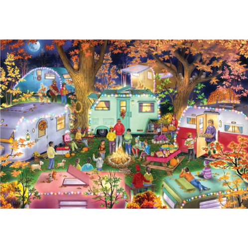 Fall Campers 100 Piece Puzzle by Vermont Christmas Company - 19 x 13 - Large Pieces Perfect for Seniors & Kids