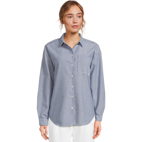 Womens Mod-o-doc Long Sleeve Striped Oversized Shirt