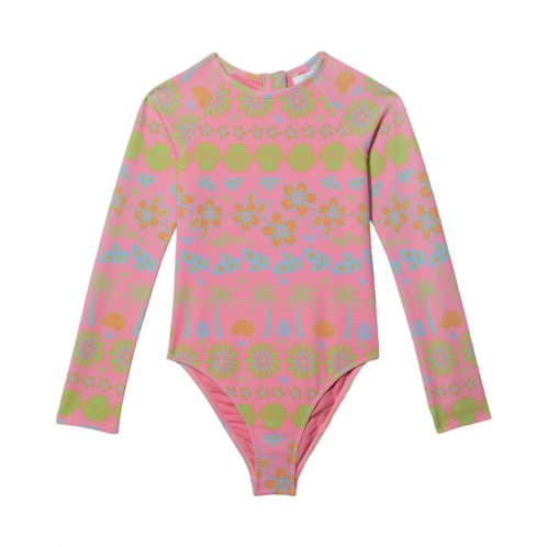 Roxy Kids Beach Day Together Long Sleeve One-Piece Swimsuit (Toddler/Little Kids/Big Kids)