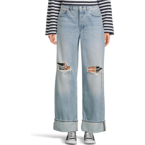 Madewell Low Slung Baggy With Rips In Hallstead Wash
