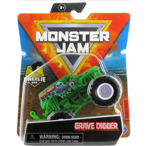 Monster Jam 2021 Spin Master 1:64 Diecast Monster Truck with Wheelie Bar: Shear Madness Grave Digger