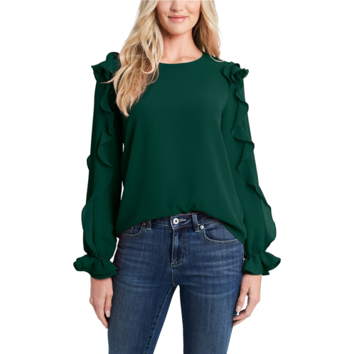 CeCe Long Sleeve Blouse with Ruffle Sleeve Detail