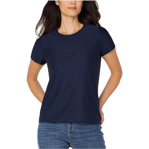 Womens Liverpool Los Angeles Short Sleeve Crew Neck Tee With Rib Trim