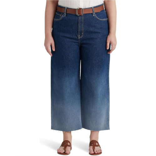 POLO Ralph Lauren LAUREN Ralph Lauren Plus Size Ombre High-Rise Wide-Leg Cropped Jeans in Ombre Canyon Wash