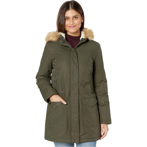 Levi  s Coated Cotton Parka with Sherpa and Faux Fur Hood