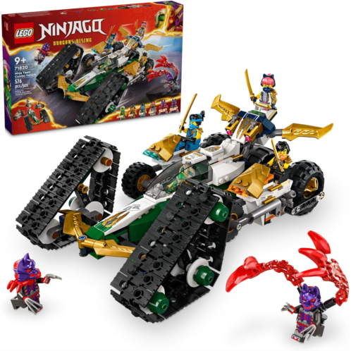 LEGO NINJAGO Ninja Team Combo Vehicle, 4 in 1 Ninja Playset for Kids with Glider, Off-Road Racer and 2 Motorcycle Toys, Birthday Gift for Boys and Girls, Ninja Toy with 6 Minifigur