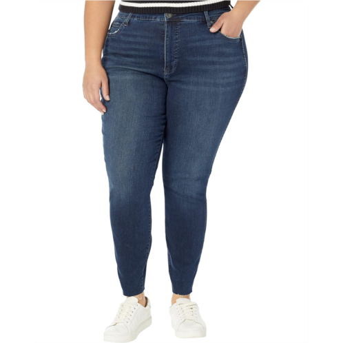 Womens KUT from the Kloth Plus Size Donna High Rise-Fab Ab-Ankle Skinny-Raw Hem in Whimsical