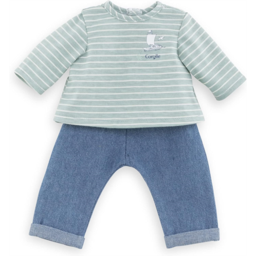 Corolle 14” Baby Doll Outfit - Loire Riverside Pants & Striped T-Shirt - Mon Grand Poupon Outfits and Accessories fit 14 Dolls, for Kids Ages 2 Years and up