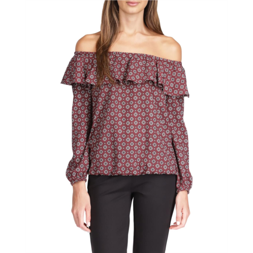 Womens MICHAEL Michael Kors Petite Off Shoulder Peasant Top