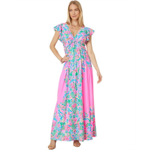 Womens Lilly Pulitzer Verona Flutter Sleeve Maxi