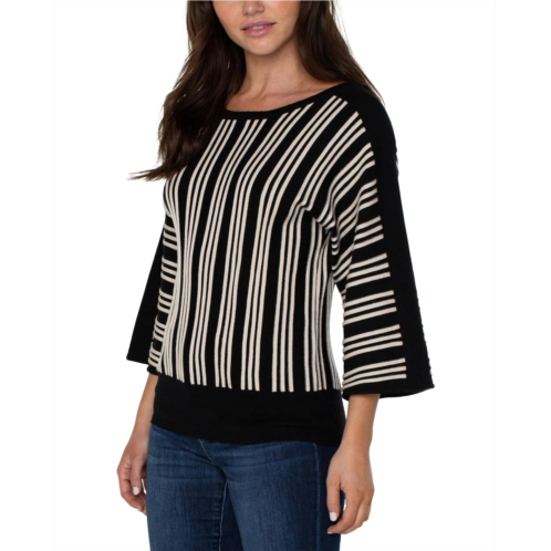 Womens Liverpool Los Angeles 3/4 Length Dolman with Vertical Stripe Detail