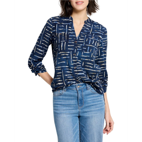 Womens NIC+ZOE Indigo Dash Live In Shirt