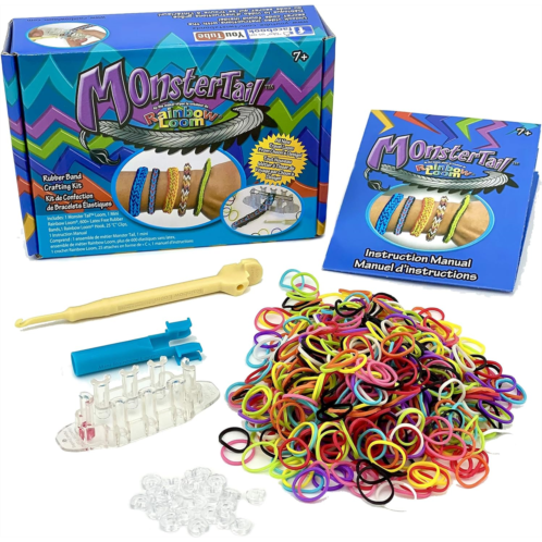 Rainbow Loom Monster Tail Kit Features Compact Loom and Case, Makes Monster Sized Bracelets, Easy for Travel, Includes Exclusive Monster Tail Loom, and 2 Bracelet Instructions fo