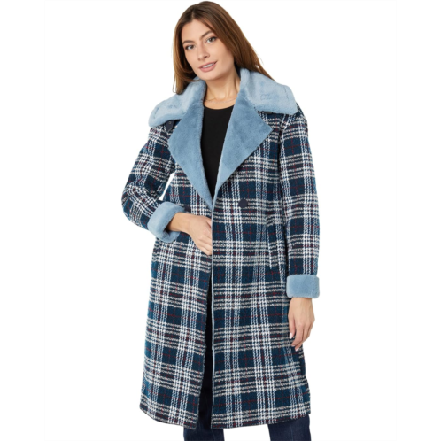 NVLT Plaid Faux Wool Long Coat