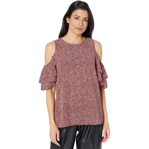 Michael Michael Kors Cold-Shoulder Flutter Top