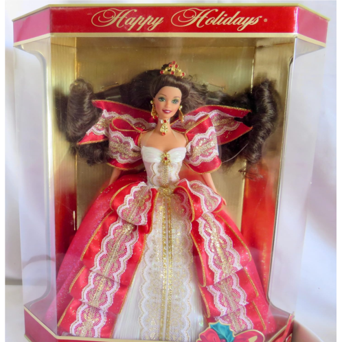 Mattel 1997 Happy Holidays Brunette Barbie Doll NRFB by Barbie