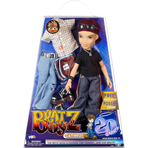 Bratz 20 Yearz Special Anniversary Edition Original Boy Fashion Cameron with Accessories and Holographic Poster Collectible Doll for Collector Adults and Kids of All Ages