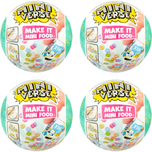 MGAs Miniverse Make It Mini Food Cafe Series 1 Breakfast Shop Bundle (4 Pack) Mini Collectibles, Blind Packaging, DIY, Resin Play, Replica Food, NOT Edible, Collectors, 8+