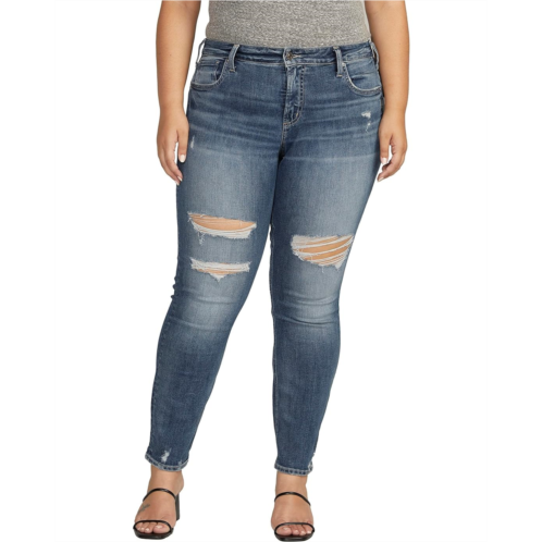 Silver Jeans Co. Womens Silver Jeans Co Plus Size Boyfriend Mid-Rise Slim Leg Jeans W27170EPX383