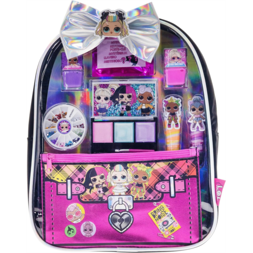 Townley Girl L.O.L. Surprise Backpack Beauty Set for Kids - 11-Piece Makeup Kit Perfect for Parties, Sleepovers, and Makeovers, Ages 3 and Up