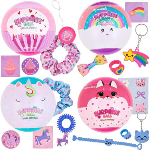 L.O.L. Surprise! Surprise Ball Variety Pack - 4pc Party Favor Balls Filled w/ Novelty Themed Accessories, Assorted Goodie Bag Stuffers, Small Gifts For Kids - Novelty Toys & Amusements, Kawaii Stuf