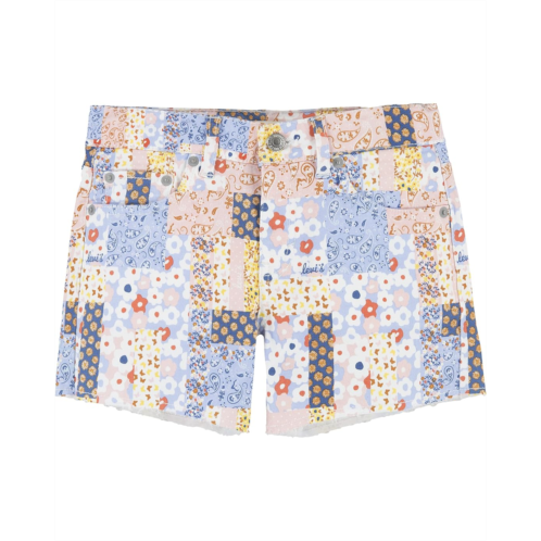 Levi  s Kids Girlfriend Fit Printed Shorty Shorts (Big Kids)