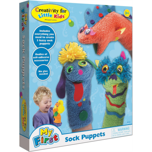 Creativity for Kids My First Sock Puppets for Kids - Create and Play Activity for Preschoolers, Makes 3 Plush Hand Puppets - Mess Free Crafts for Toddlers 2 x 10.5 x 12.13 inches
