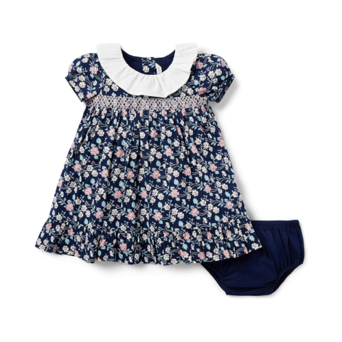 Janie and Jack Ditsy Floral Smocked Dress (Infant)