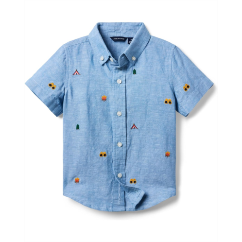 Janie and Jack Boys Embroidered Linen Top (Toddler/Little Kid/Big Kid)