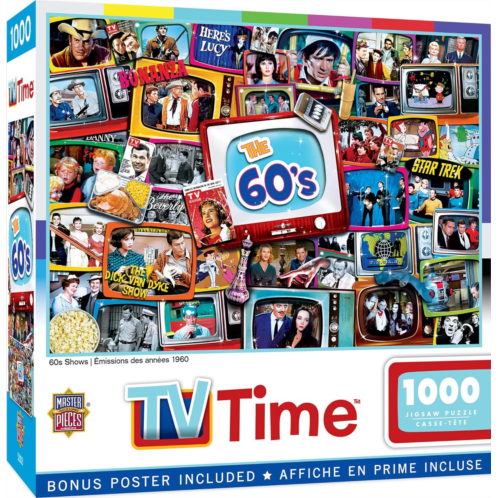 Masterpieces 1000 Piece Jigsaw Puzzle for Adults, Family, Or Kids - 60s Television Shows - 19.25x26.75