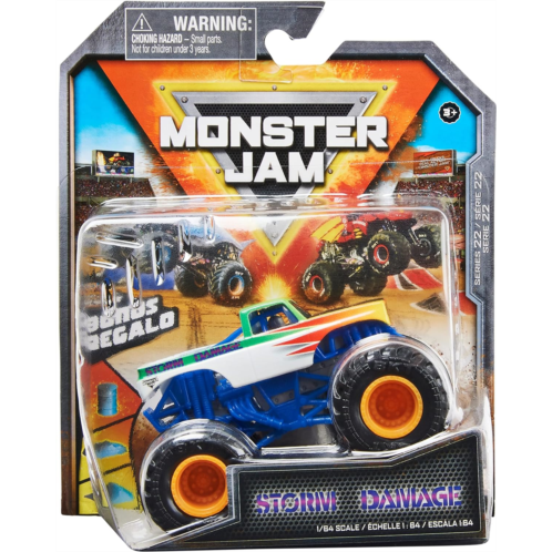 Monster Jam, Official Storm Damage Monster Truck, Die-Cast Vehicle, Arena Favorites Series, 1:64 Scale, Kids Toys for Boys Ages 3 and up