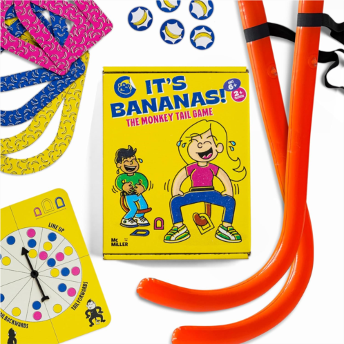 MCMILLER ENTERTAINMENT Its Bananas! The Monkey Tail Game - Funny, Fun Party & Family Game for Kids, Baby Shower, Bachelorette, Easter, Gag Gift for Game Night, Ages 6+, 2+ Players