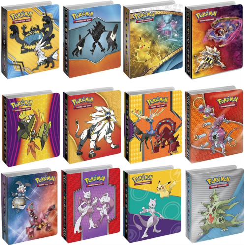 4 Pokemon Mini Album Binders Bundle For Cards - Sleeves Included - Protect Your Deck In Style - Cool Graphics Featuring Your Favorite Pokemon Characters - Durable Lightweight Desig