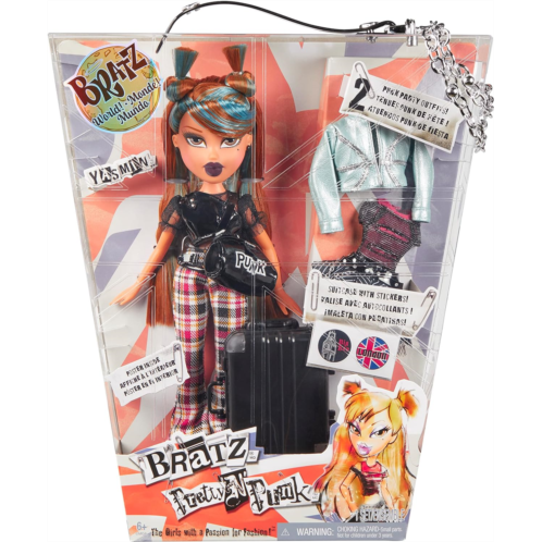 Bratz Pretty ‘N Punk Yasmin Fashion Doll with 2 Outfits and Suitcase, Collectors Ages 6 7 8 9 10+
