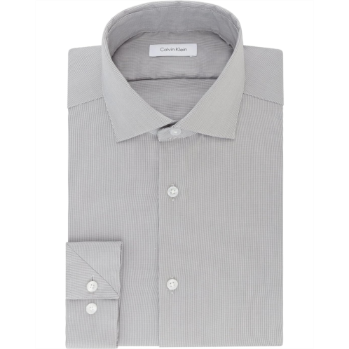 Mens Calvin Klein Dress Shirt Slim Fit Non Iron Stretch Solid