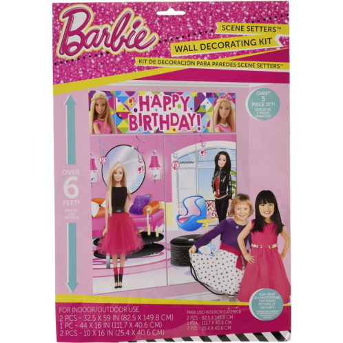 Amscan Scene Setters Wall Decorating Kit Barbie Sparkle Collection Birthday