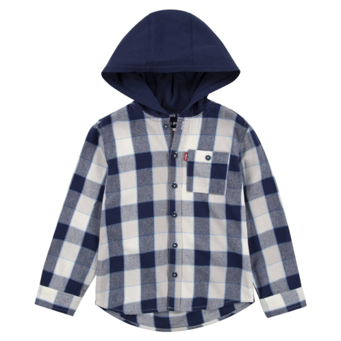 Levi  s Kids Hooded Button-Up Flannel Shirt (Little Kids)