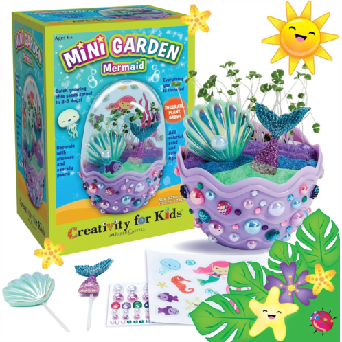 Creativity for Kids Mini Garden Mermaid Terrarium Kit - Crafts and Gifts for Girls Ages 6-8+, Stocking Stuffers