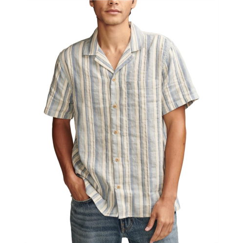 Lucky Brand Striped Linen Camp Shirt