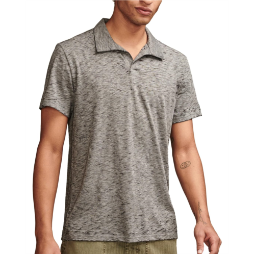 Mens Lucky Brand Burnout Slub Jersey Johny Collar Polo