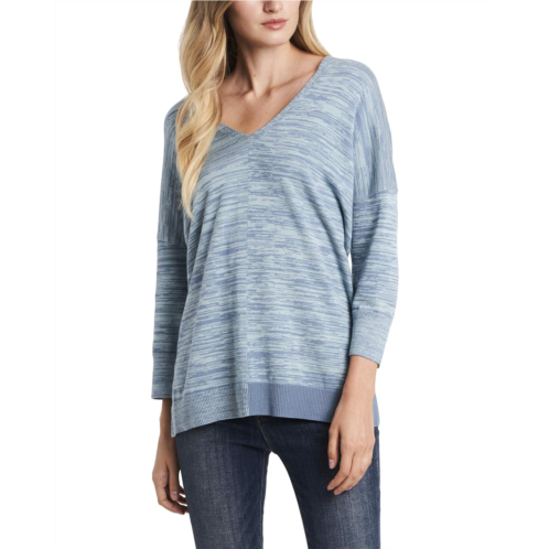 Vince Camuto Dolman Sleeve Space-Dye V-Neck Tunic